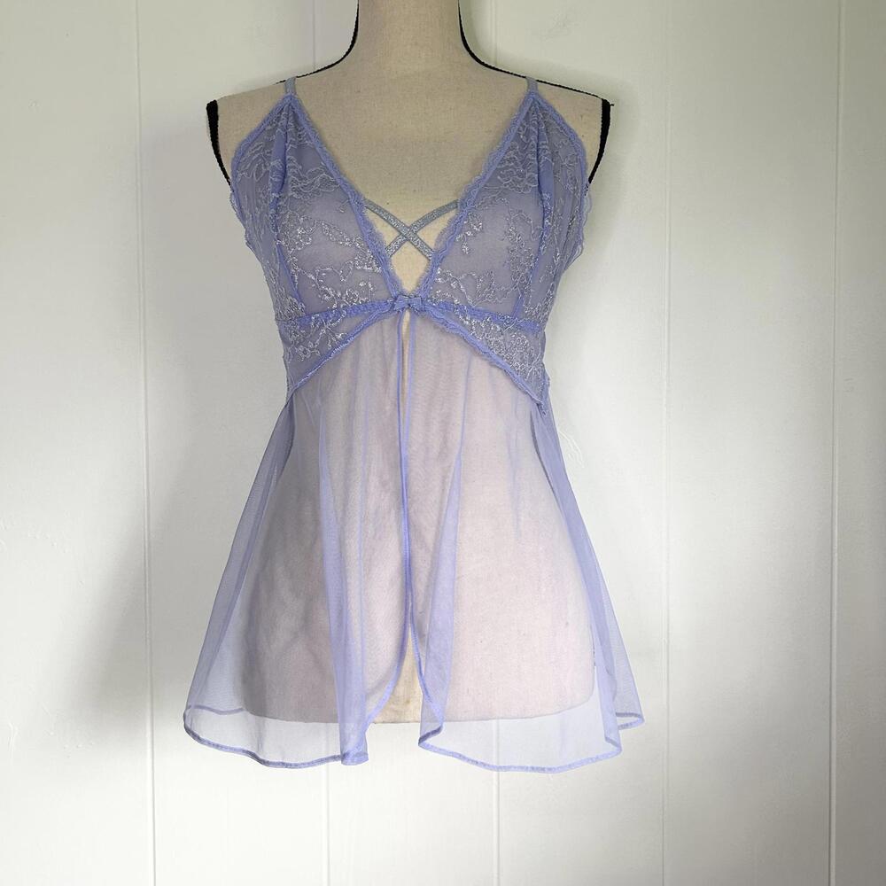 Victoria’s Secret Purple Floral Lace Sheer Lingerie Top Intimates Women's Medium